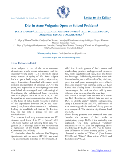 Diet in Acne Vulgaris: Open or Solved Problem?