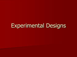 Experimental Designs