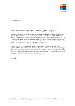 Interim Dividend Reinvestment Plan Price Set
