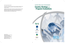 Good Practice Standards for Country Strategy and Program