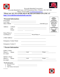 *Please not ALL PLAYERS MUST BE REGISTERED ON