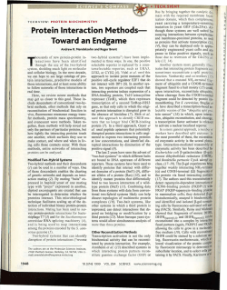 Protein Interaction Methods