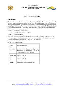 SPECIAL CONDITIONS CONTENTS These conditions amplify and