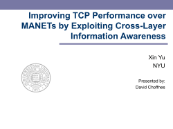 Improving TCP Performance over MANETs by Exploiting Cross