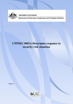 CPPSEC3003A Determine response to security risk situation