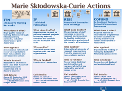Marie Skłodowska-Curie Actions ITN