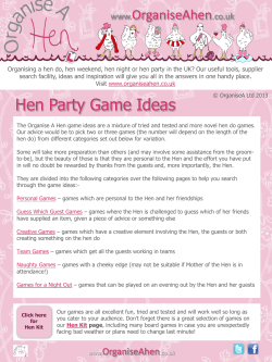 Hen Party Game Ideas