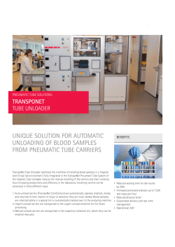 UNIQUE SOLUTION fOr aUTOmaTIc UNLOaDINg Of