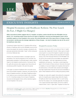 Hospital Economics and Healthcare Reform