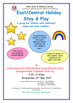 EC Holiday Stay Play May 2017 - St Philip`s Marsh Nursery School