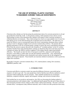 The Use of Internal Plastic Coatings to Maximize Chrome Tubular