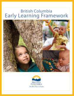 Early Learning Framework - Province of British Columbia