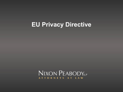 EU Privacy Directive What is a directive?