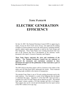 electric generation efficiency - The National Petroleum Council