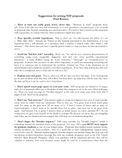 Suggestions for writing an NSF proposal