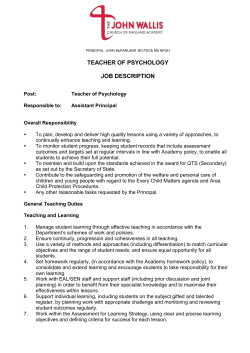 teacher of psychology job description