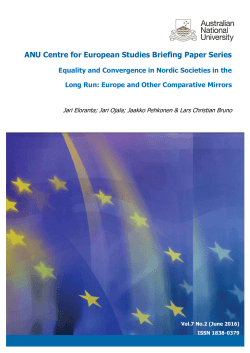 ANU Centre for European Studies Briefing Paper Series Equality