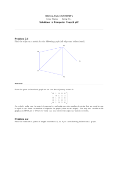 CHUNG-ANG UNIVERSITY Solutions to Computer Project #2