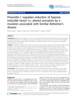Presenilin-1 regulates induction of hypoxia inducible factor