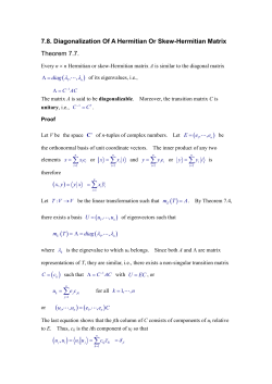 7.8. Diagonalization Of A Hermitian Or Skew-Hermitian Matrix