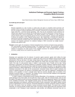 Institutional Challenges and Economic Agents Forming a