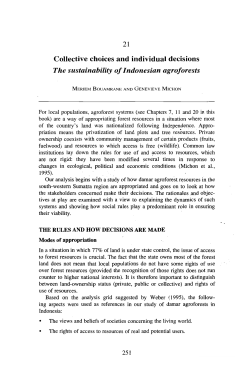 Collective choices and individual decisions : the sustainability of