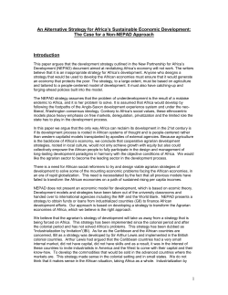 1 An Alternative Strategy for Africa`s Sustainable Economic