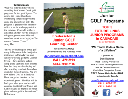 Junior GOLF Programs - Carman Creek Golf Course