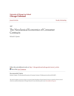 The Neoclassical Economics of Consumer Contracts