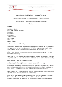 Accreditation Working Party &ndash; Inaugural Meeting Date and time