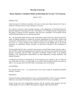 Hearing Transcript House Judiciary Committee Holds on Reforming