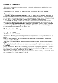 Tidal barrage mark scheme