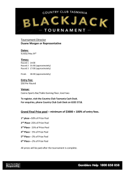Tournament Director Duane Morgan or Representative Dates: Times