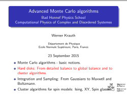 Advanced Monte Carlo algorithms
