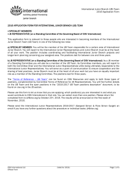 IJB Team Application Form (2016)