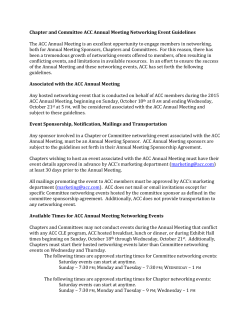 Annual Meeting Networking Event Guidelines