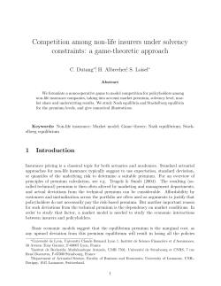 Competition among non-life insurers under - HEC Lausanne