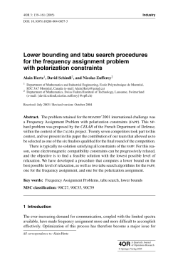 Lower bounding and tabu search procedures for the
