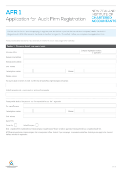 Application for audit firm registration