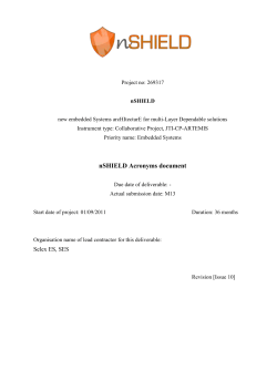 nSHIELD Acronyms Document