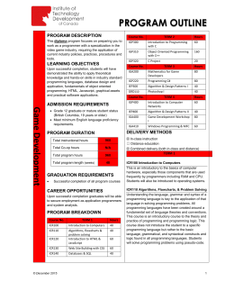 PROGRAM OUTLINE Game Development