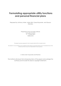 Formulating appropriate utility functions and