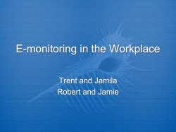 E-monitoring in the Workplace