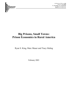 Big Prisons, Small Towns: Prison Economics in Rural America