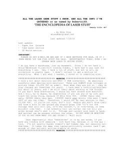 ALL THE LASER GAME STUFF I KNOW, AND ALL THE INFO I`VE