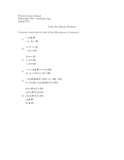 Symbolic Logic Spring 2012 Truth Tree Practice Problems Construct