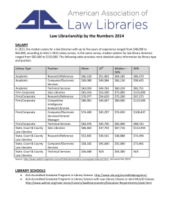Law Librarianship by the Numbers 2014