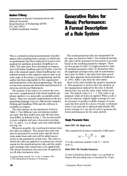 Generative Rules for Music Performance: A Formal Description of a