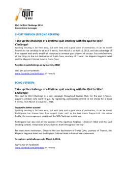 quit smoking with the Quit to Win! Challenge!