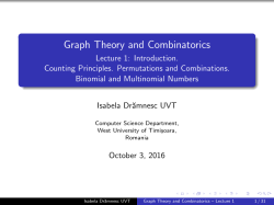 Graph Theory and Combinatorics - Lecture 1: Introduction